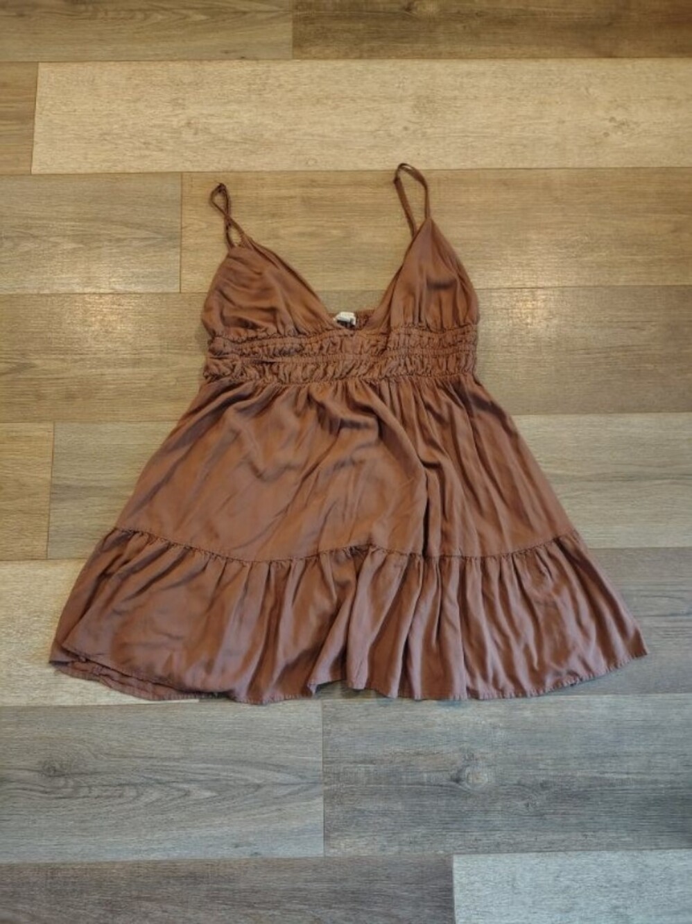Aeropostale Brown Spaghetti-Strap Tiered Cami
